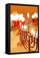 Hanukkah Candles-Carly Hennigan-Framed Stretched Canvas
