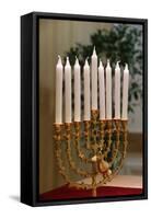 Hanukkha with nine candles, France-Godong-Framed Stretched Canvas