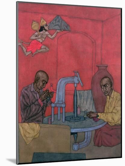 Hanuman - Diamond Polishers, 1996-Shanti Panchal-Mounted Giclee Print