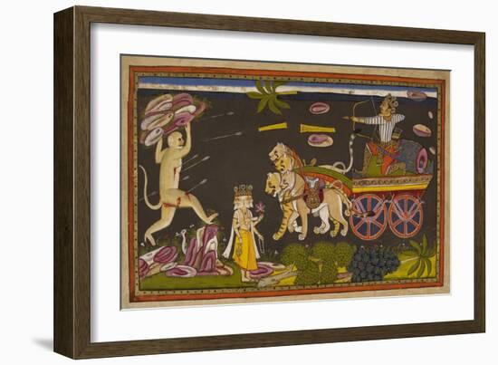 Hanuman Fighting-null-Framed Giclee Print