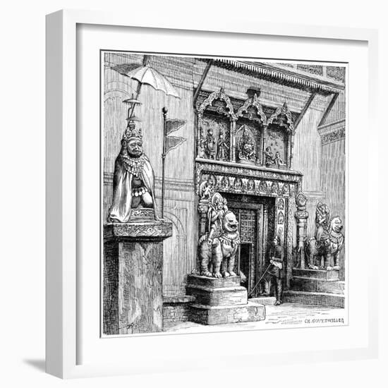 Hanuman Gate of the Royal Palace, Kathmandu, Nepal, 1895-C Goutzwiller-Framed Giclee Print