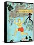 Hanuman, Hindu Monkey God-Science Source-Framed Stretched Canvas