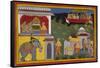 Hanuman Tells Of Rama's Return-Sahib Din-Framed Stretched Canvas