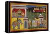 Hanuman Tells Of Rama's Return-Sahib Din-Framed Stretched Canvas