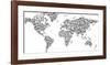 Hànzì Kanji World Map -Charlotte Bassin-Framed Art Print