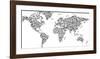 Hànzì Kanji World Map -Charlotte Bassin-Framed Art Print