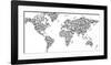 Hànzì Kanji World Map -Charlotte Bassin-Framed Art Print