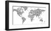 Hànzì Kanji World Map -Charlotte Bassin-Framed Giclee Print