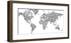 Hànzì Kanji World Map -Charlotte Bassin-Framed Giclee Print