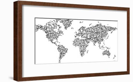 Hànzì Kanji World Map -Charlotte Bassin-Framed Giclee Print