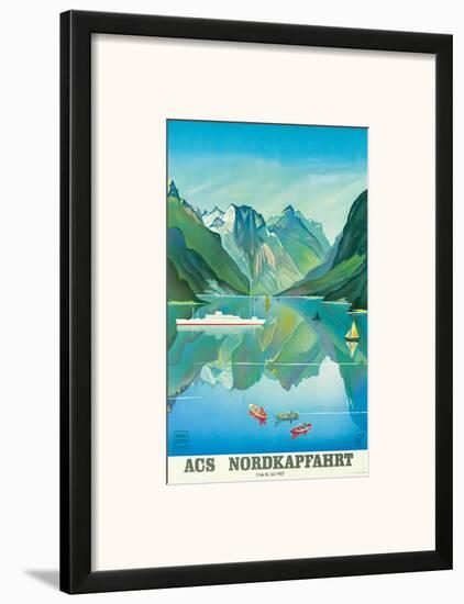 HAPAG Cruise Line: Nordkapfahrt - North Cape and Norwegian Fjords, c.1957-null-Framed Art Print
