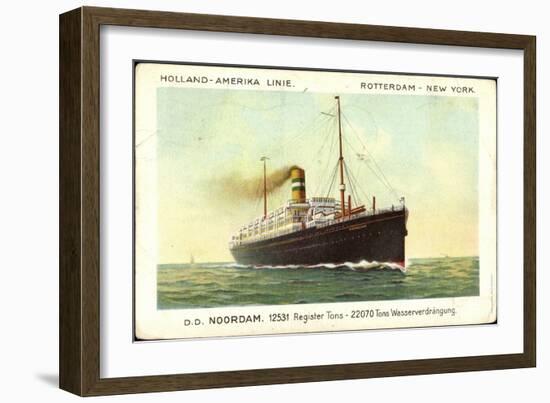 Hapag, D.D. Noordam, Dampfschiff in Fahrt-null-Framed Giclee Print