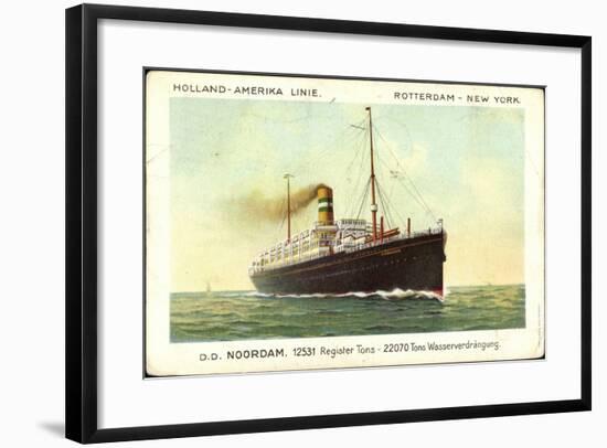 Hapag, D.D. Noordam, Dampfschiff in Fahrt-null-Framed Giclee Print