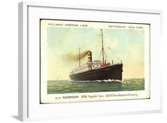 Hapag, D.D. Noordam, Dampfschiff in Fahrt--Framed Giclee Print