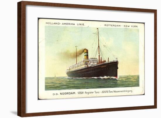 Hapag, D.D. Noordam, Dampfschiff in Fahrt-null-Framed Giclee Print