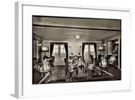Hapag, Dampfer New York, Damenzimmer, 1 Klasse--Framed Giclee Print