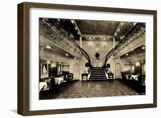 Hapag, Dampfer Oceana, Treppe, Tanzsaal, Parkett-null-Framed Giclee Print