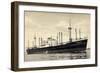 Hapag, Dampfschiff M.V. Sommelsdyk Nah Am Ufer-null-Framed Giclee Print