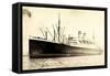 Hapag, Dampfschiff New York Am Hafen Vor Anker-null-Framed Stretched Canvas