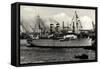 Hapag, Dampfschiff Oceana Am Hafen, Schlepper-null-Framed Stretched Canvas