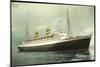 Hapag, Dampfschiff S.S. Nieuw Amsterdam in Fahrt-null-Mounted Giclee Print