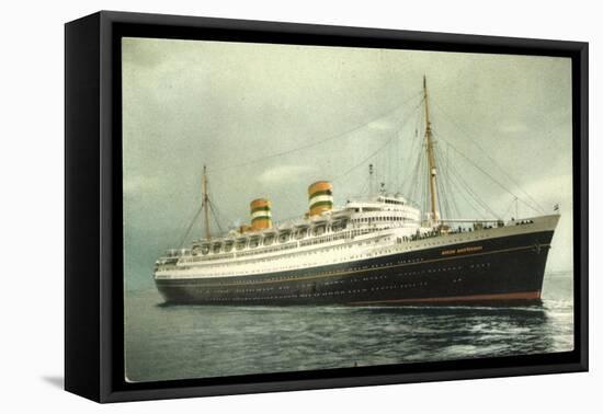 Hapag, Dampfschiff S.S. Nieuw Amsterdam in Fahrt-null-Framed Stretched Canvas