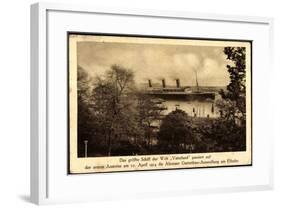 Hapag, Dampfschiff Vaterland, 25.April.1914,Elbufer-null-Framed Giclee Print