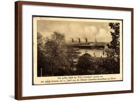 Hapag, Dampfschiff Vaterland, 25.April.1914,Elbufer-null-Framed Giclee Print