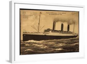 Hapag, Dampfschiff Vaterland, Größtes Schiff Der Welt-null-Framed Giclee Print