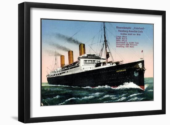 Hapag, Dampfschiff Vaterland, Riesendampfer-null-Framed Premium Giclee Print