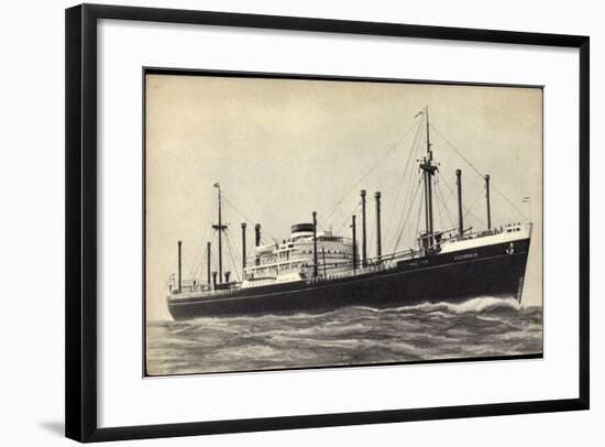 Hapag, M.V. Sloterdijk, Dampfschiff in Fahrt-null-Framed Giclee Print