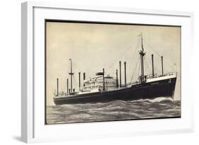 Hapag, M.V. Sloterdijk, Dampfschiff in Fahrt-null-Framed Giclee Print