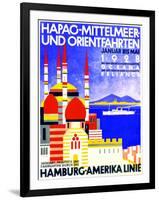 Hapag Mediterranean and Orient Cruises', Poster Advertising the Hamburg American Line, 1927-null-Framed Giclee Print