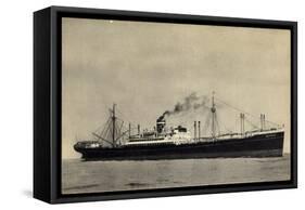 Hapag, S.S. Duivendijk, Dampfschiff, Rauch-null-Framed Stretched Canvas