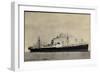 Hapag, S.S. Duivendijk, Dampfschiff, Rauch-null-Framed Giclee Print