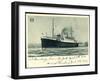 Hapag, S.S. Hamburg, New York, 1936, Dampfschiff-null-Framed Giclee Print