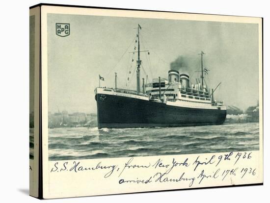 Hapag, S.S. Hamburg, New York, 1936, Dampfschiff-null-Stretched Canvas