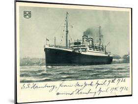 Hapag, S.S. Hamburg, New York, 1936, Dampfschiff-null-Mounted Giclee Print