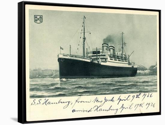 Hapag, S.S. Hamburg, New York, 1936, Dampfschiff-null-Framed Stretched Canvas