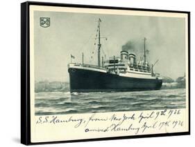 Hapag, S.S. Hamburg, New York, 1936, Dampfschiff-null-Framed Stretched Canvas