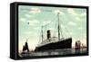 Hapag, S.S. Noordam, Dampfschiff, Segelboote-null-Framed Stretched Canvas