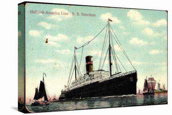 Hapag, S.S. Noordam, Dampfschiff, Segelboote-null-Stretched Canvas