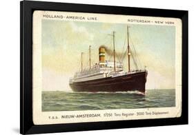 Hapag, T.S.S. Nieuw Amsterdam, Dampfschiff-null-Framed Giclee Print