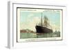 Hapag, T.S.S Rotterdam, Dampfschiff Am Hafen-null-Framed Giclee Print