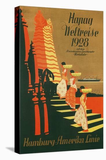 HAPAG World Cruise, Travel Poster-null-Stretched Canvas