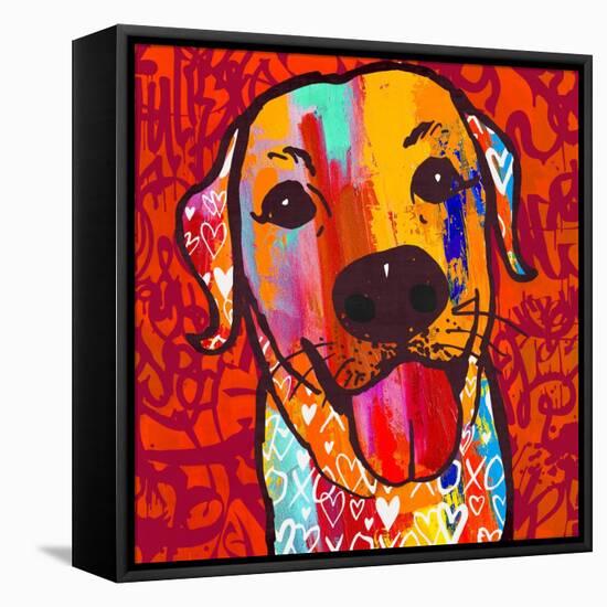 Happiest Lab!-Evangeline Taylor-Framed Stretched Canvas