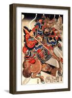 Happinata Koju on a Rearing Horse-Kuniyoshi Utagawa-Framed Giclee Print