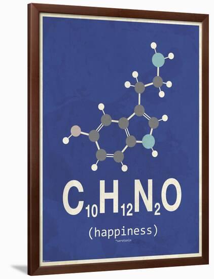 Happiness - Dark Blue-TypeLike-Framed Art Print