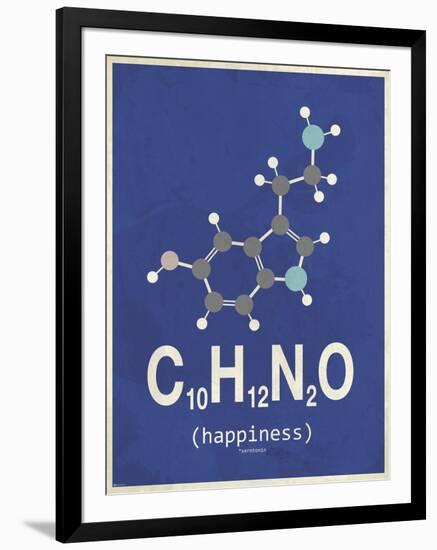 Happiness - Dark Blue-TypeLike-Framed Art Print