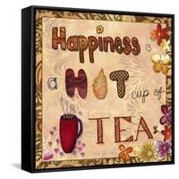 Happiness Is a Hot Cup of Tea-Megan Aroon Duncanson-Framed Stretched Canvas